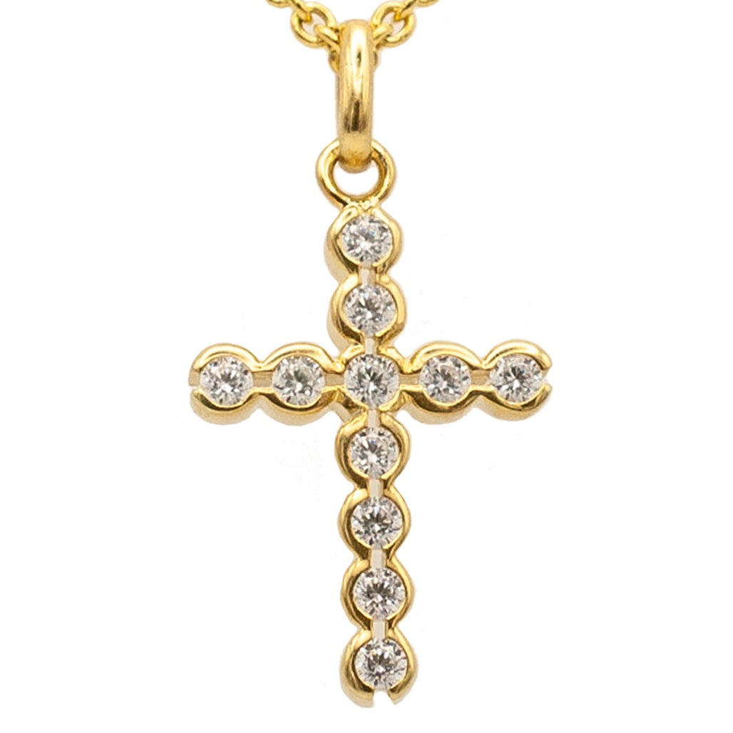 Anhänger Kreuz Gelbgold 333/- mit Zirkoniasteinen 24.3mm