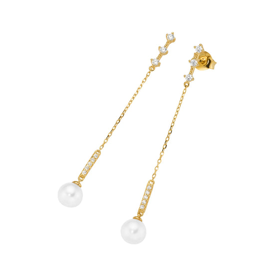 Giorgio Martello Ohrhänger mit Süßwasser-Perlen und Zirkonia