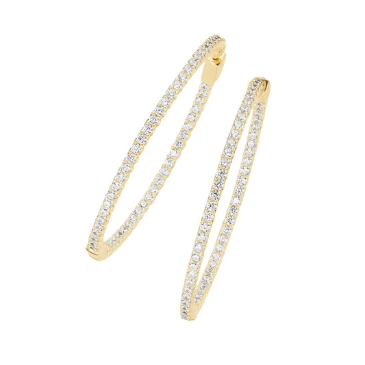 Giorgio Martello Klappcreolen mit funkelnden Zirkonia Steinen 50mm