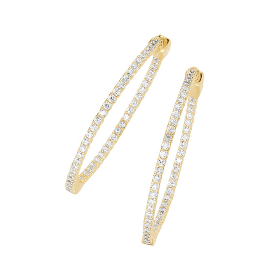 Giorgio Martello Klappcreolen mit funkelnden Zirkonia Steinen 40mm