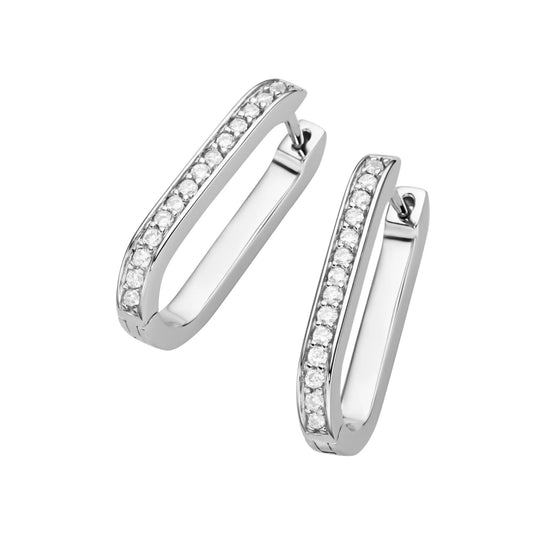 Giorgio Martello Klappcreolen ovale Form Zirkonia