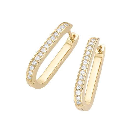 Giorgio Martello Klappcreolen ovale Form Zirkonia weiß