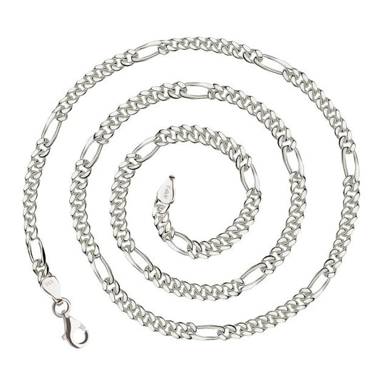 Figarokette 4mm 925/- Sterlingsilber 55cm