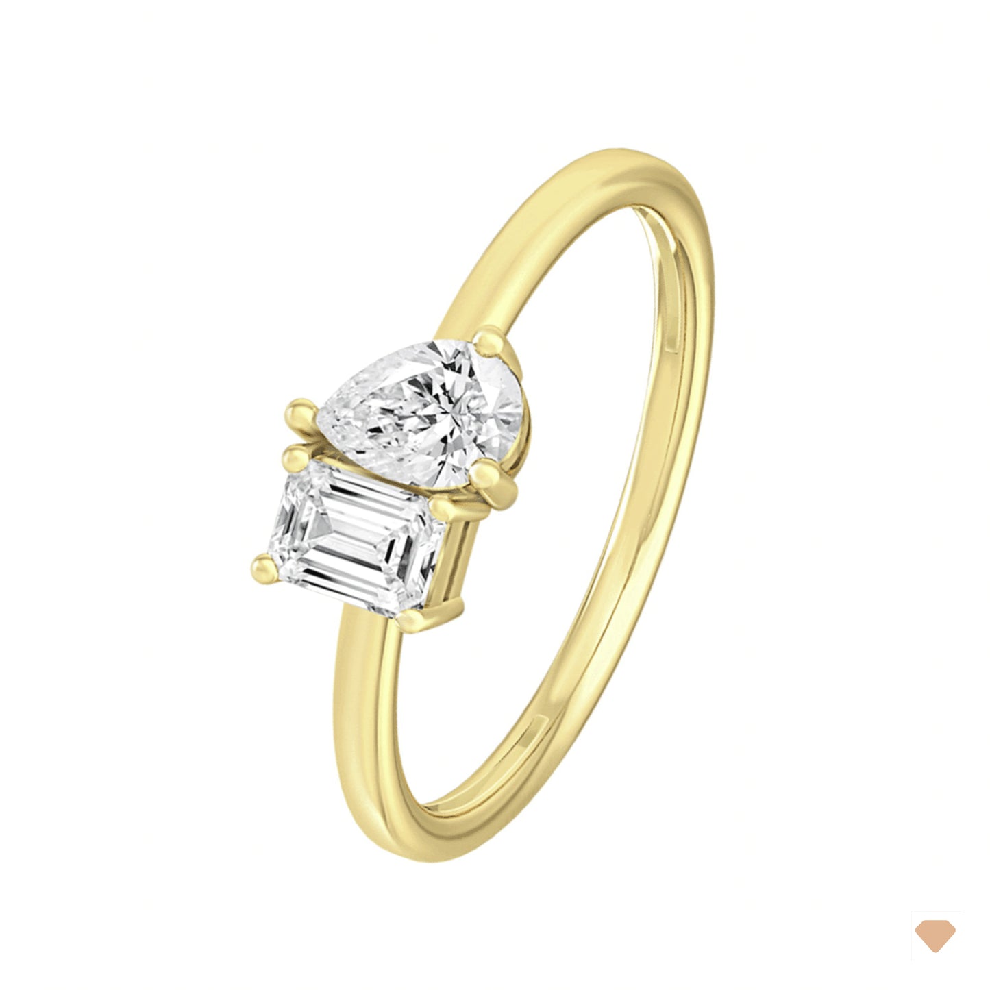 noën Sparkle Ring "medium" in 585/- gold with 6 diamonds
