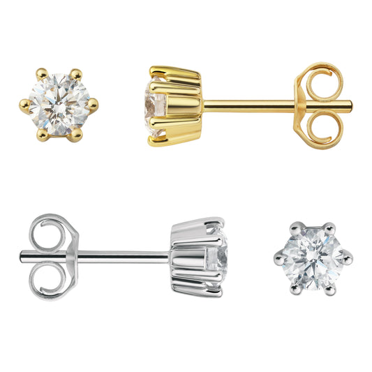 B-Diamonds Solitaire Stud Earrings