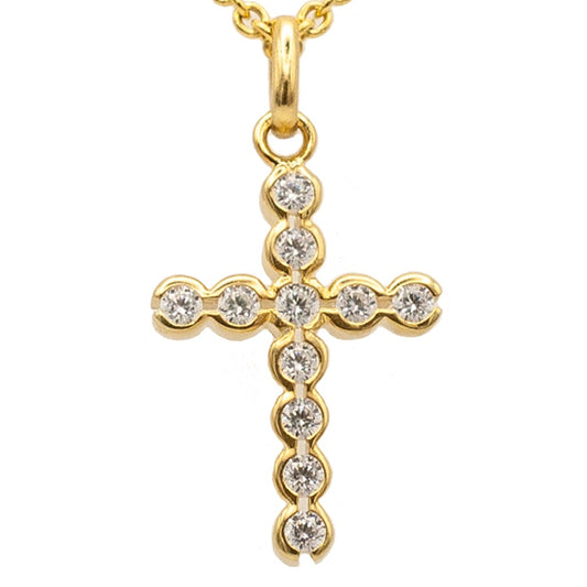 Anhänger Kreuz Gelbgold 333/- mit Zirkoniasteinen 24.3mm