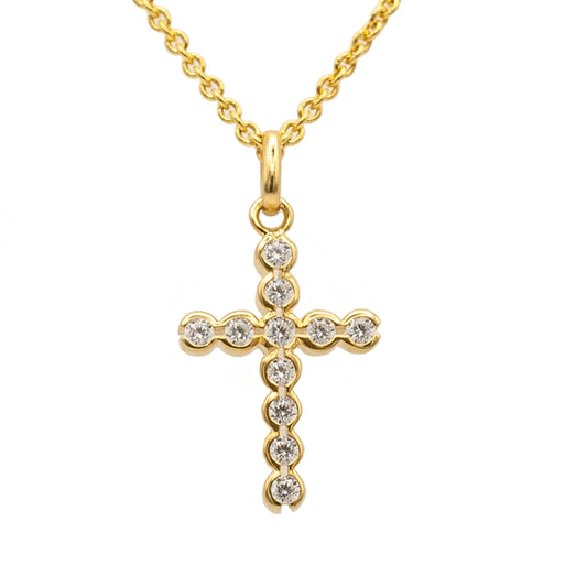 Anhänger Kreuz Gelbgold 333/- mit Zirkoniasteinen 24.3mm