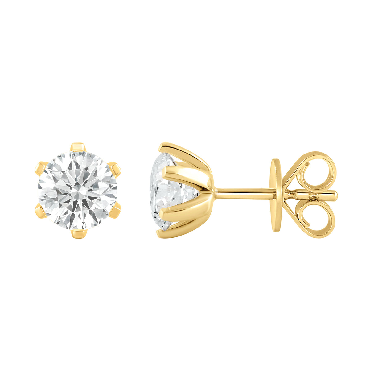Ohrstecker 1.00 Carat Labordiamanten 585/- Gelbgold mit IGI-Zertifikat