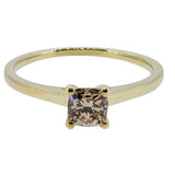 Verlobungs-Ring 0.4 Carat Diamant Cushioncut 585/- Gelbgold