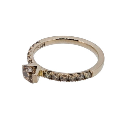 noën Sparkle Ring "medium" in 585/- gold with 6 diamonds