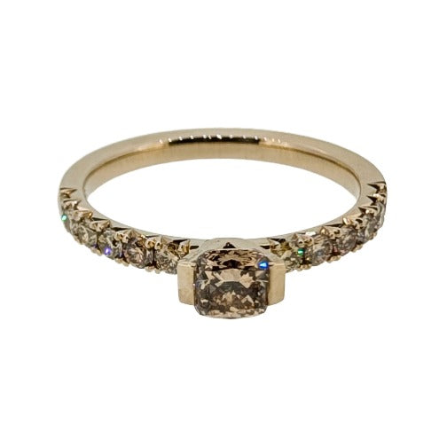 Verlobungs-Ring 0.76 Carat Diamanten 585/- Chamoisgold