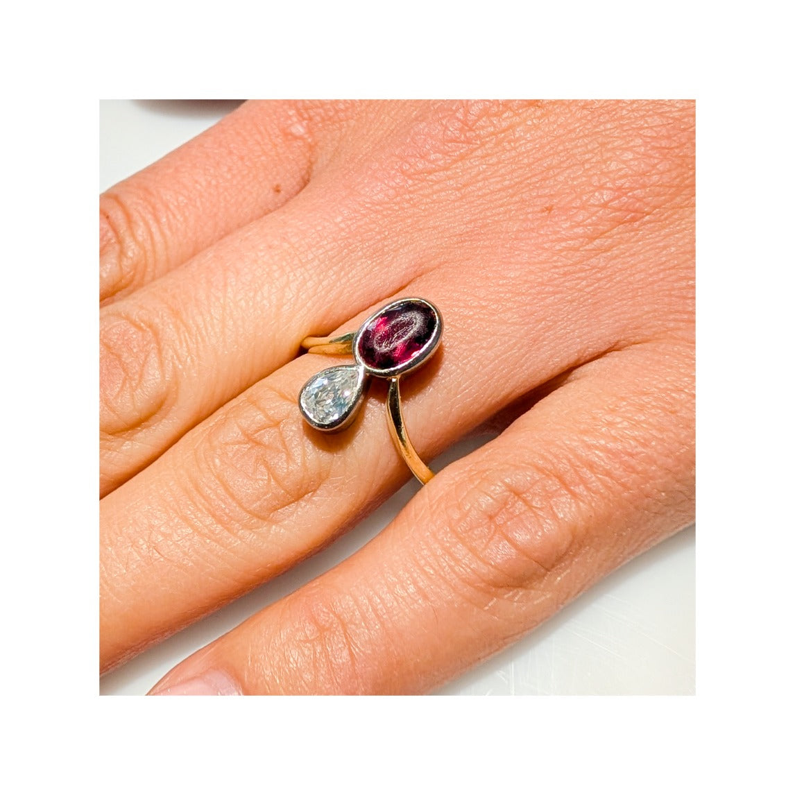 noën Sparkle Ring "medium" in 585/- gold with 6 diamonds