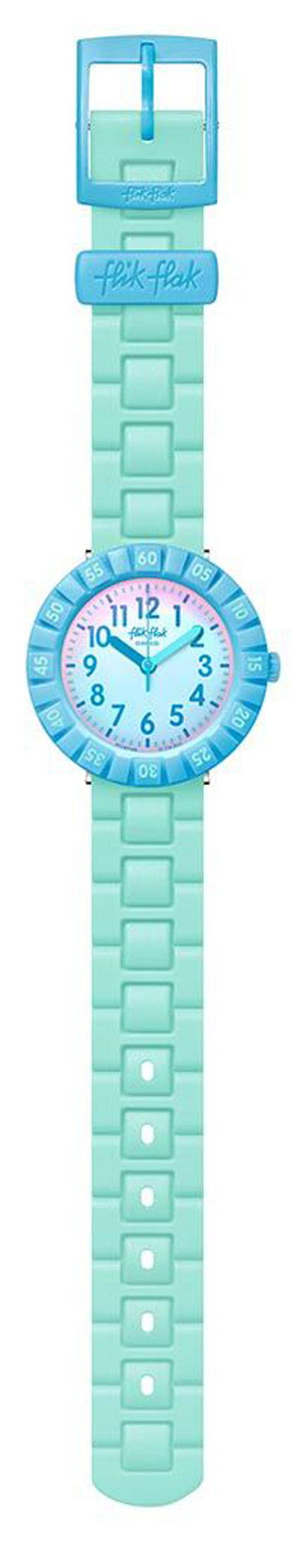 Flik Flak BLUE SPLASH FCSP126 Kinderuhr Türkis Blau Kunststoffband