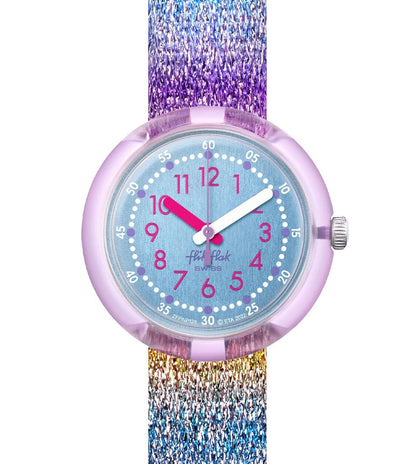 Flik Flak SHINE IN RAINBOW FPNP128 Kinderuhr buntes Band und Kristalle