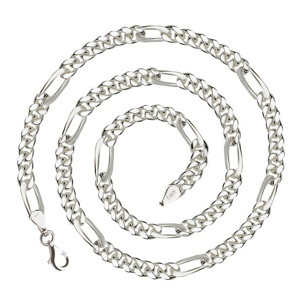 Figarokette 6mm 925/- Sterlingsilber 65cm