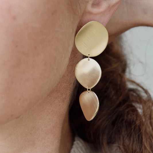 noën Closed earrings "big smal" 925/- silver gold plated