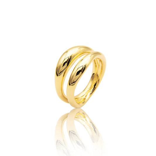 noën Closed Ring "two" 925/- silver gold plated
