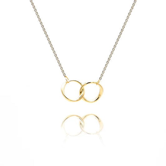 noën Closed necklace with pendant "mini 2" 925/- silver gold-plated