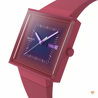 Swatch Squarely Berry SO34R700